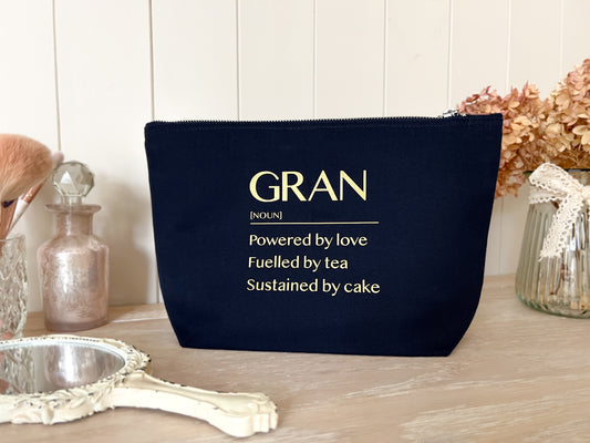 Personalised Noun Make-Up Bag for Mum, Grandma, Mothers Day Gift, Christmas Present, Birthday Present, Choice of Colours