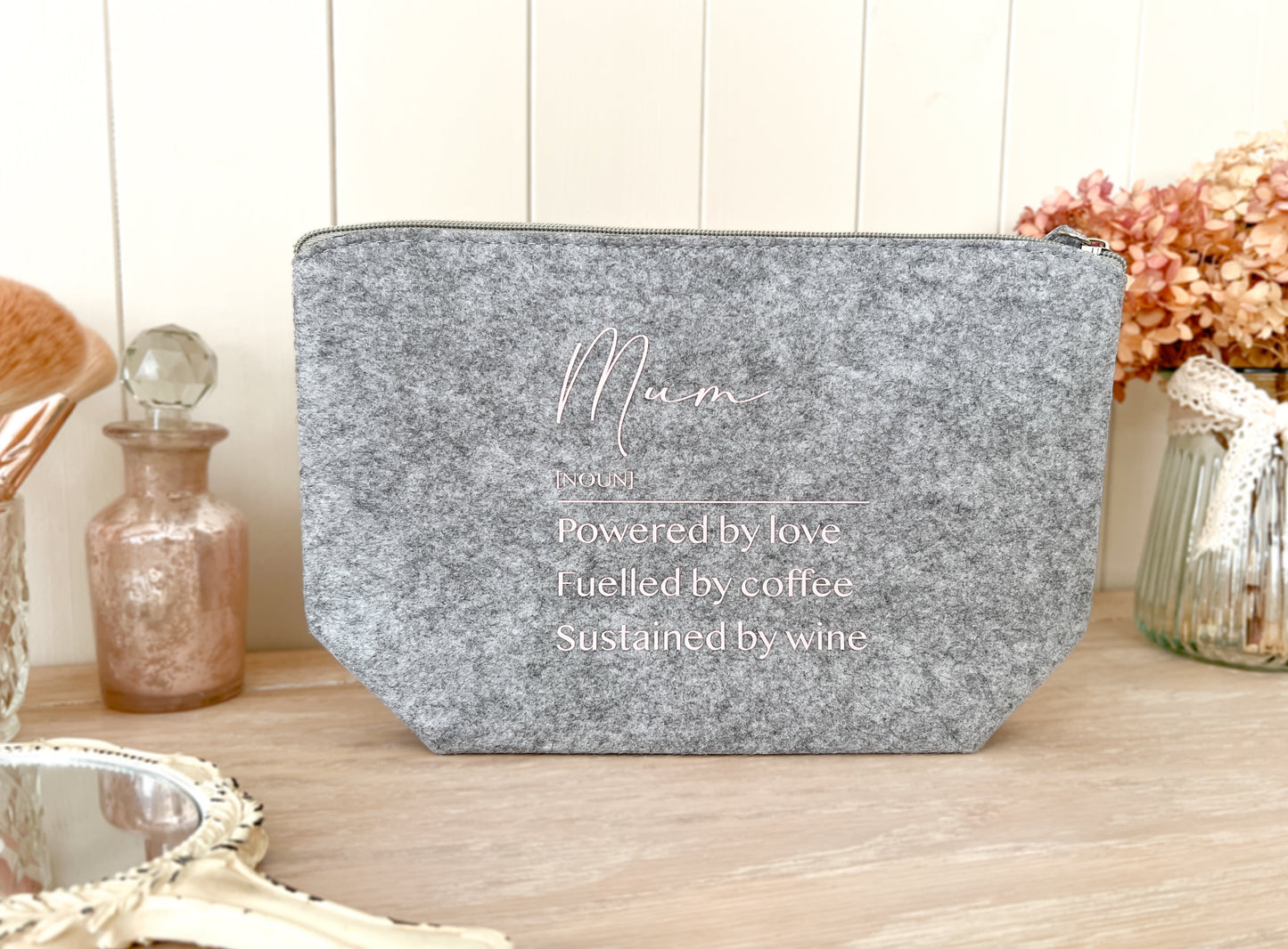 Personalised Make-Up Bag for Mum, Grandma, Nan with Noun, Cosmetic Bag, Toiletry Bag, Lots of Colours