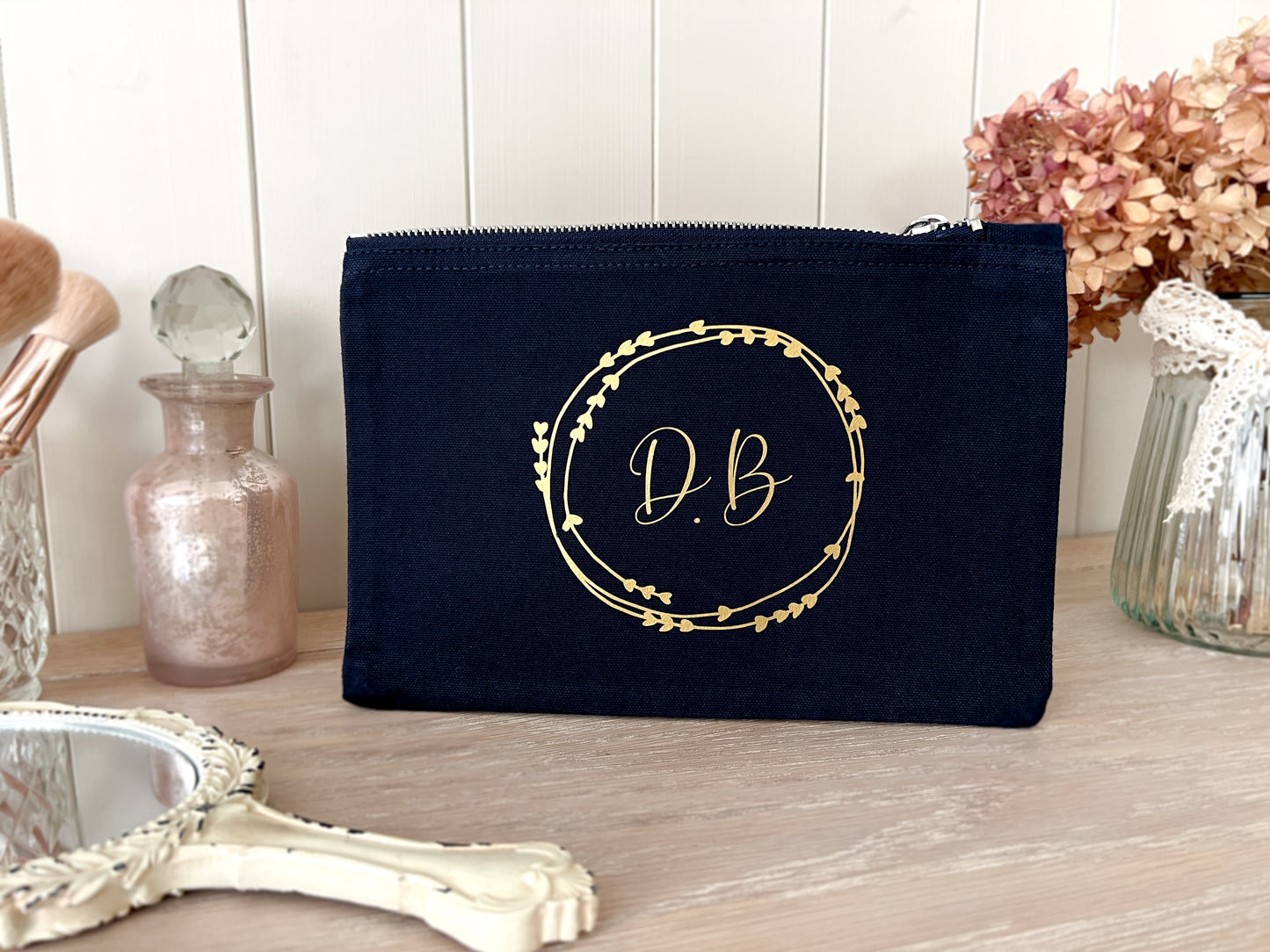 Personalised Initials Make-Up Bag, Cosmetic Bag, Toiletry Bag, Choice of Colours and Sizes