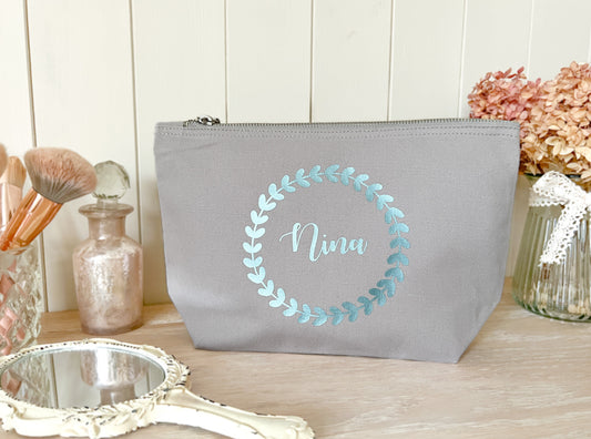 Personalised Make-Up Bag, Cosmetic Bag, Toiletry Bag, Choice of Colours