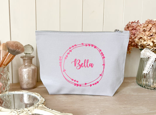 Personalised Make-Up Bag, Cosmetic Bag, Toiletry Bag, Choice of Colours