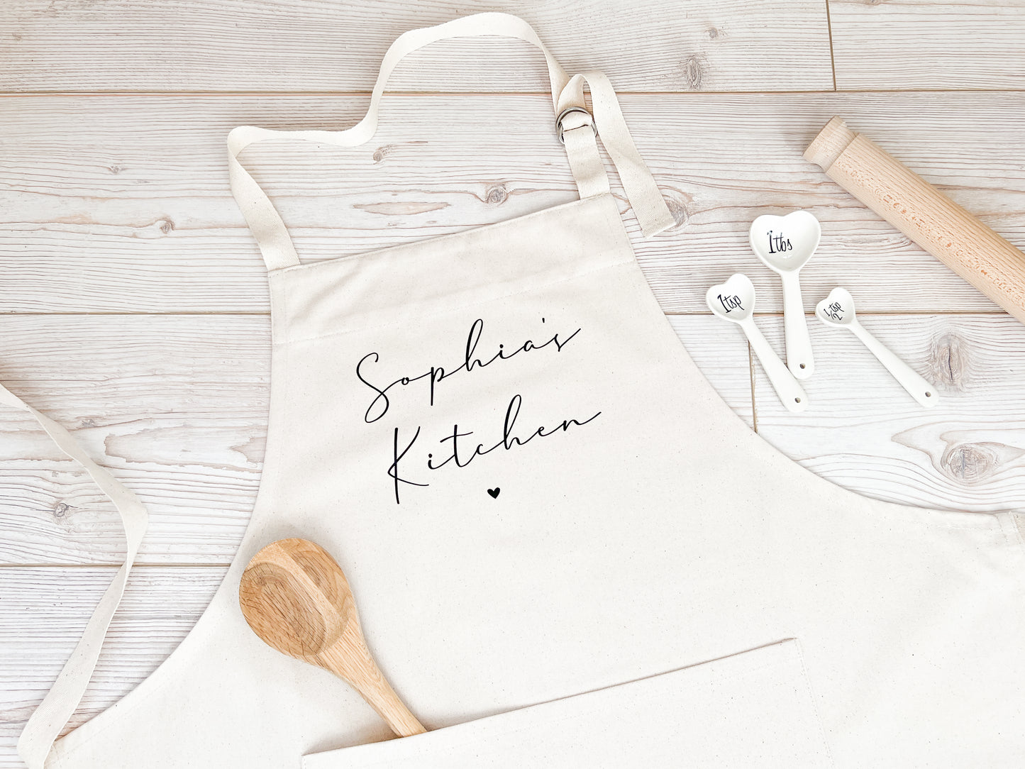 Personalised Fairtrade Cotton Adult Apron With Pocket, Any Name/Wording. Choice of Colours. Cook or Bakers Present, Birthday Gift, Mothers Day