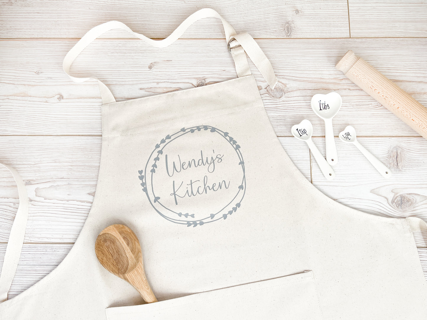 Personalised Fairtrade Cotton Adult Apron With Pocket, Any Name/Wording. Choice of Colours. Cook or Bakers Present, Birthday Gift, Mothers Day