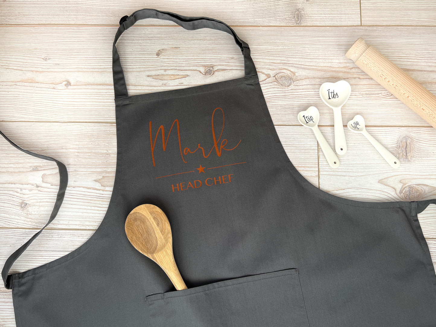 Personalised Male or Female Adult Apron With or Without Pocket, Any Name or Wording. Choice of Colours. Cooks or Bakers Present, Birthday Gift