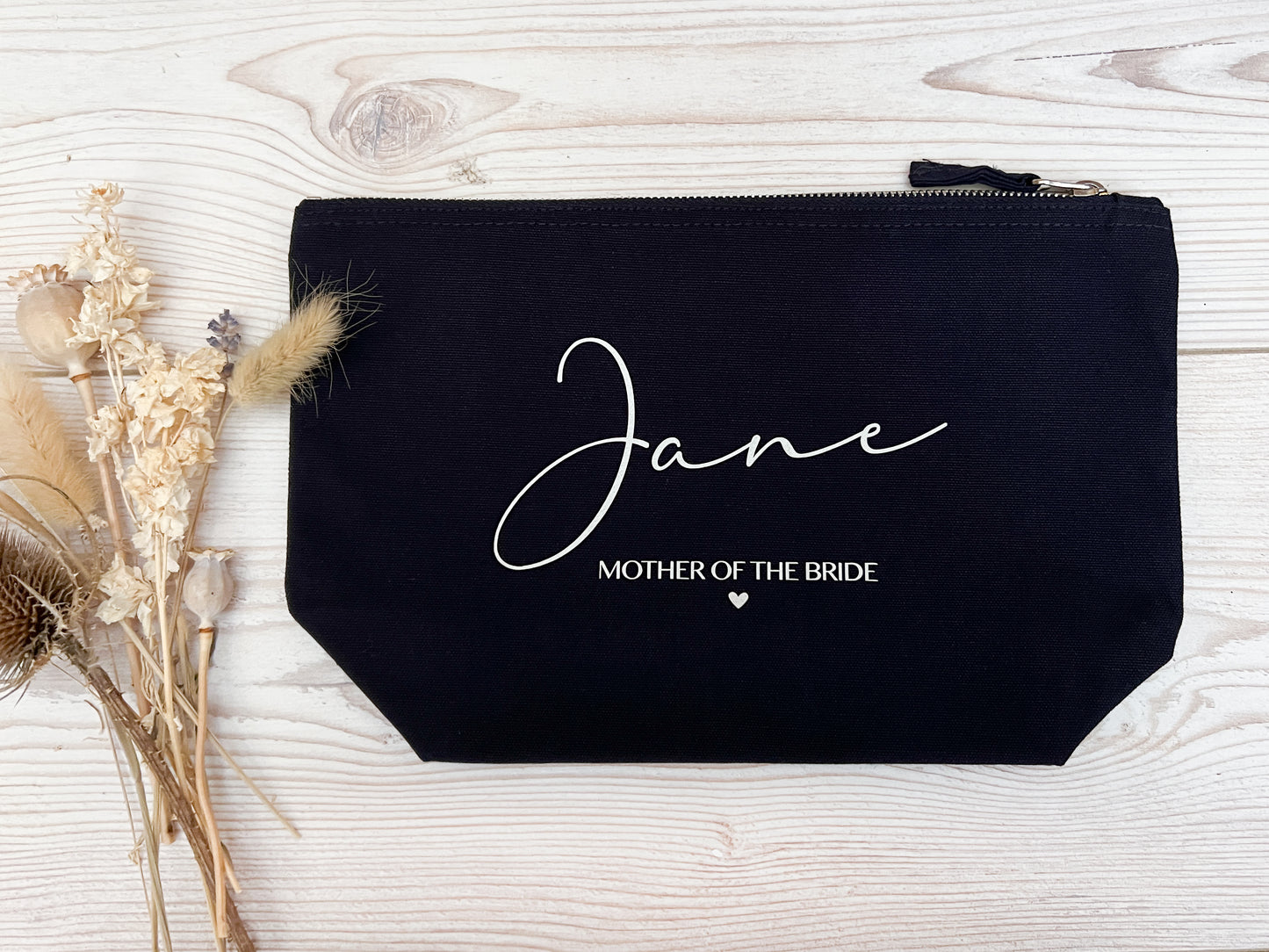 Personalised Make-Up Bag / Cosmetic Bag for Wedding Party, Bridesmaid Gift, Mother of The Bride/Groom, Maid of Honour, Choice of Colours