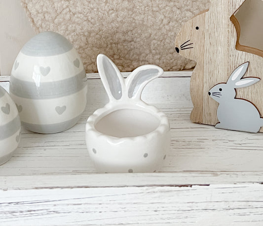 Ceramic Egg Holder with Rabbit Ears