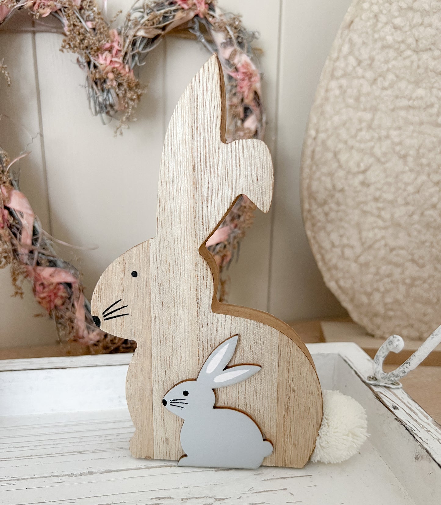 Wooden Mummy and Baby Rabbit