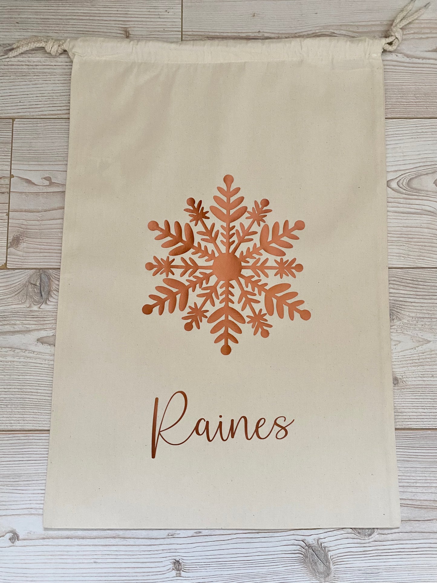 Personalised Santa Sack / Christmas Present Bag with Snowflake