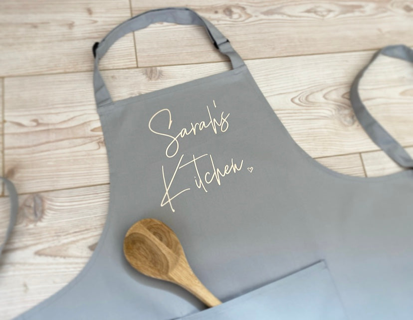 Personalised Adult Apron With or Without Pocket, Any Name or Wording. Choice of Colours. Cooks or Bakers Present, Birthday Gift