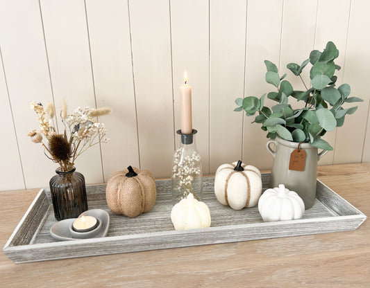 Whitewashed Wooden Tray