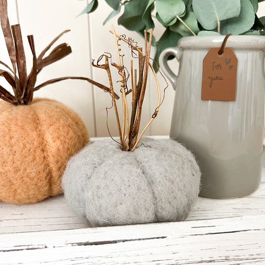 Grey Wool Pumpkin