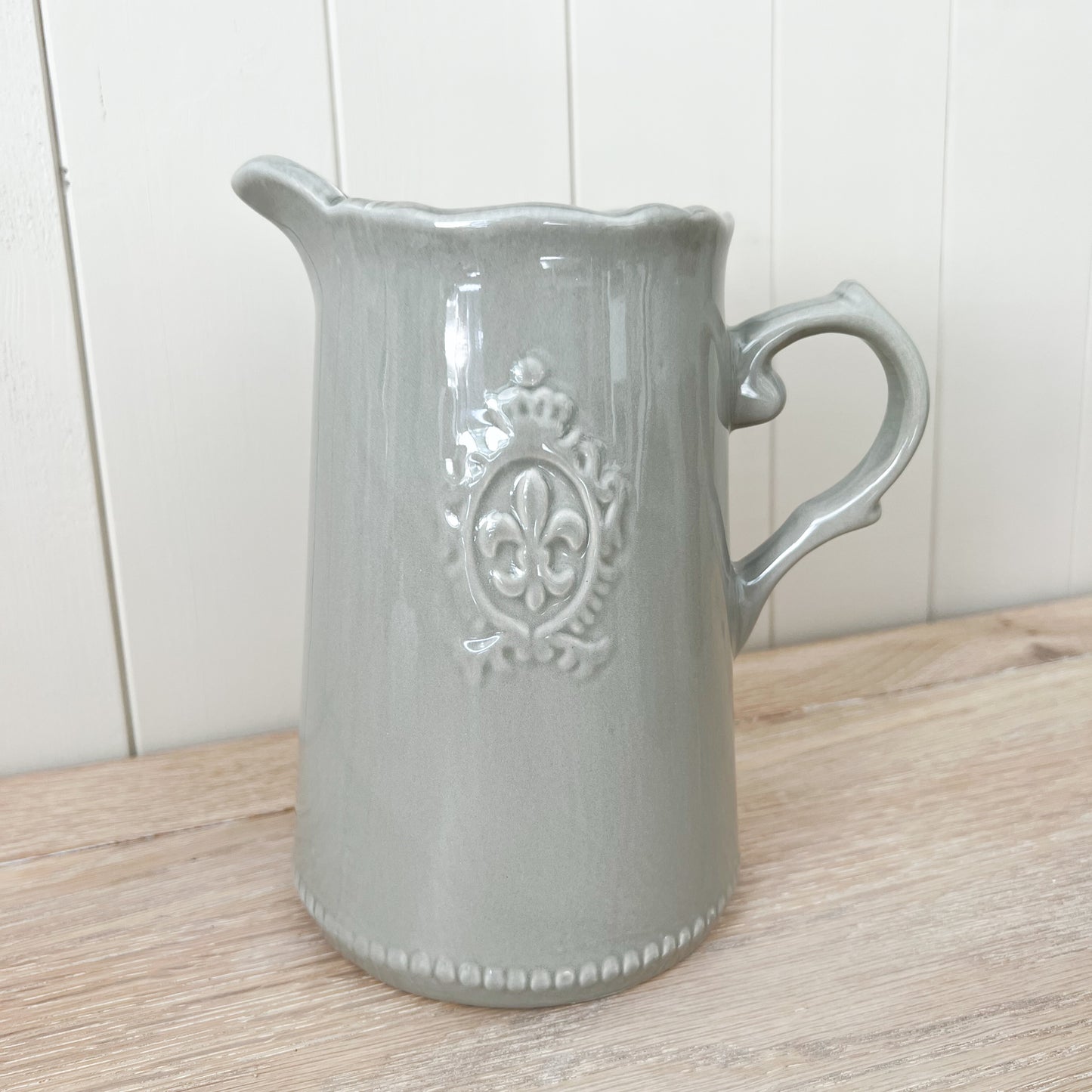 Fleur De Lis Jug, Grey