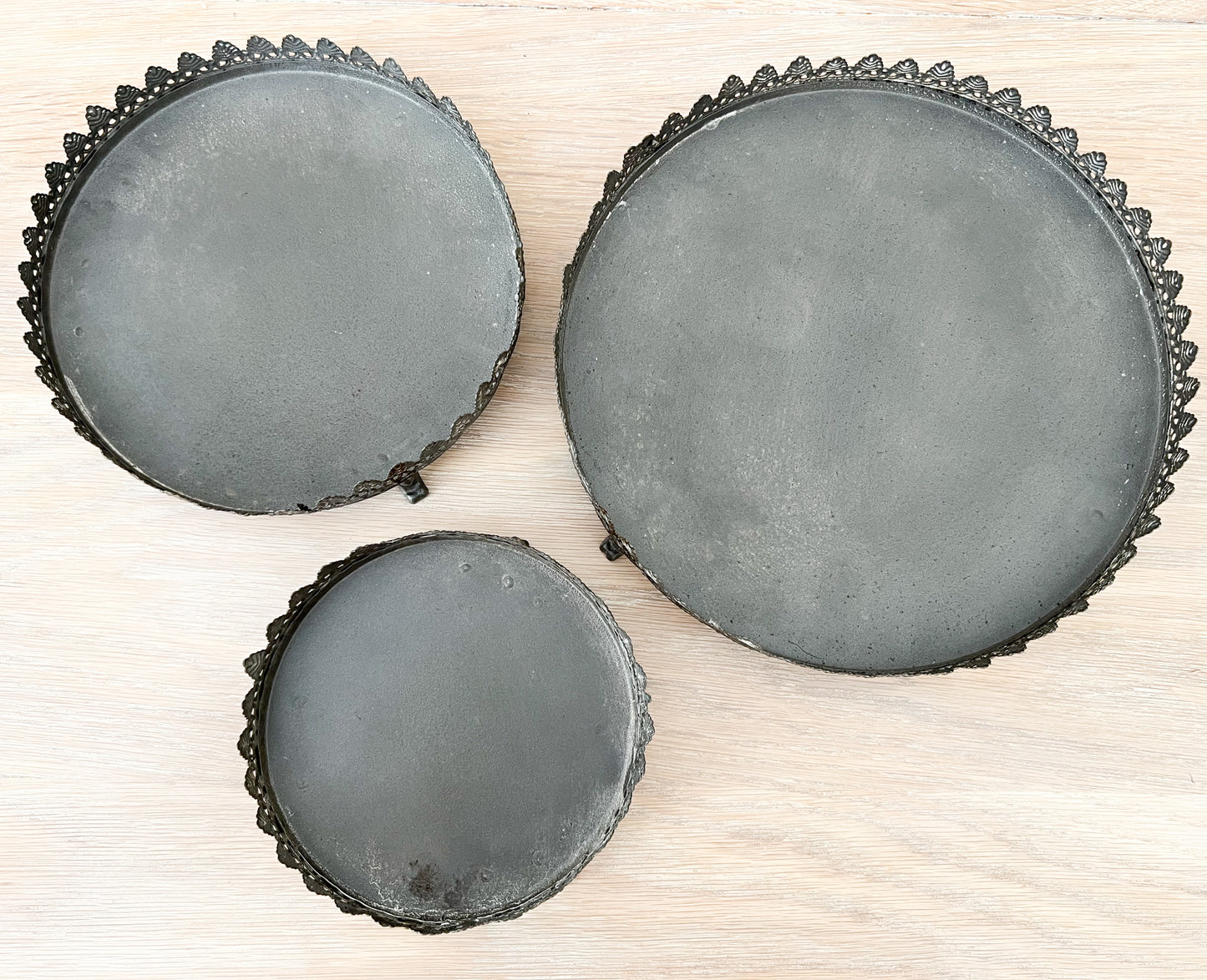 Round Rustic Trays - Set of 3