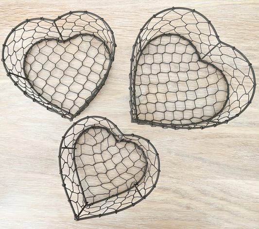 Wire Heart Baskets - 3 Sizes