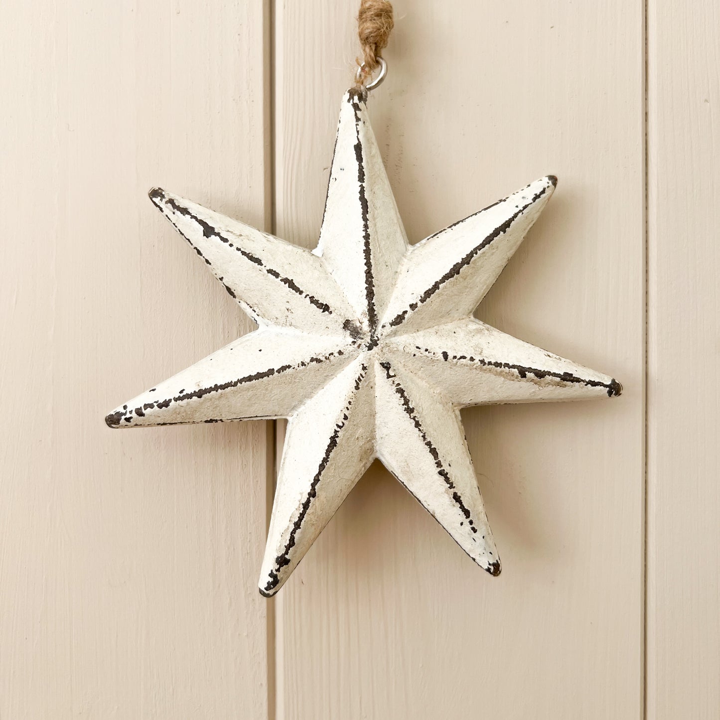 Rustic Off-White Hanging Star