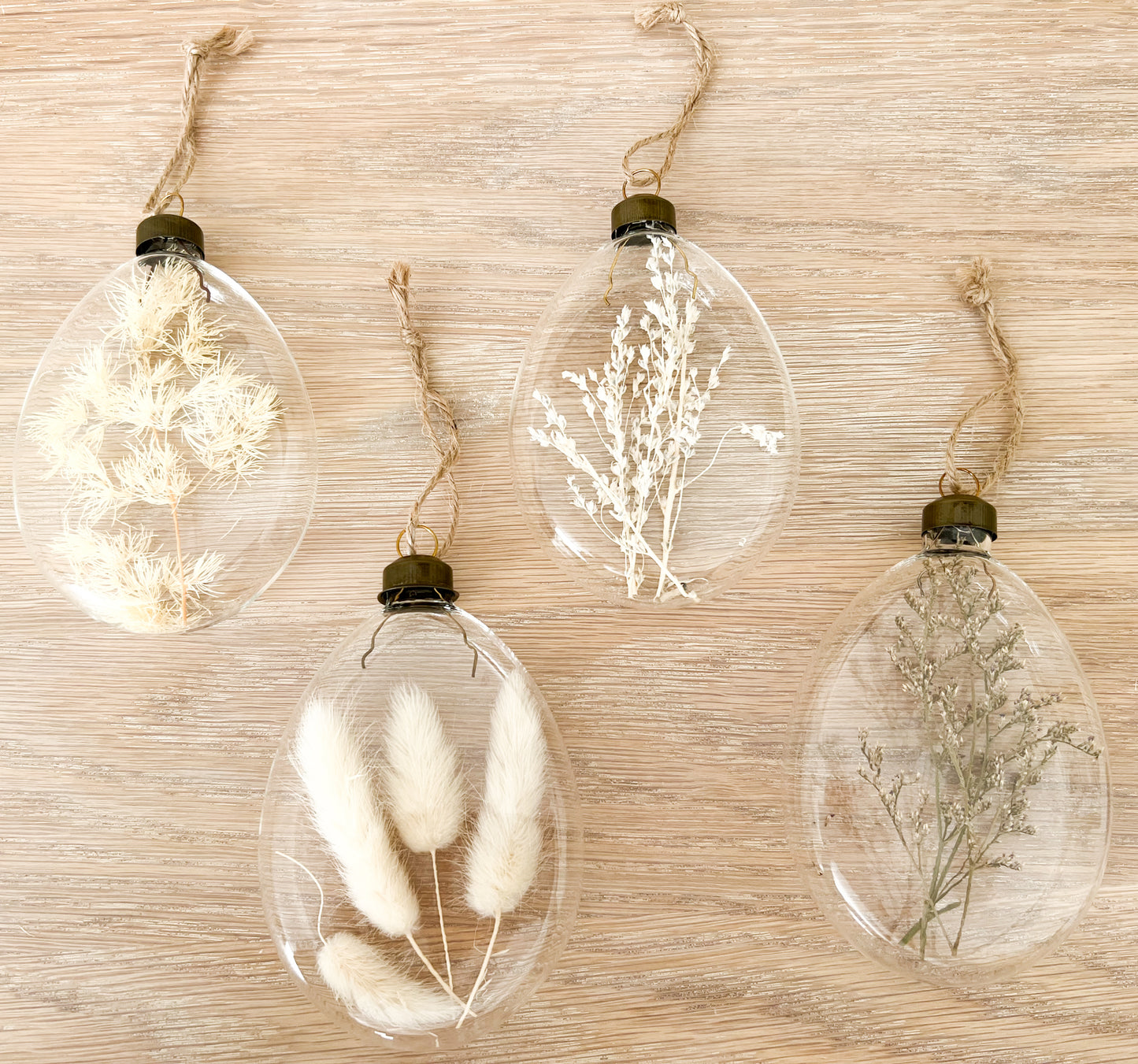 Dried Flower Filled Baubles - Set of 4