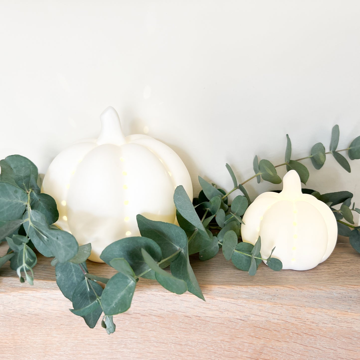 Ceramic LED White Pumpkin