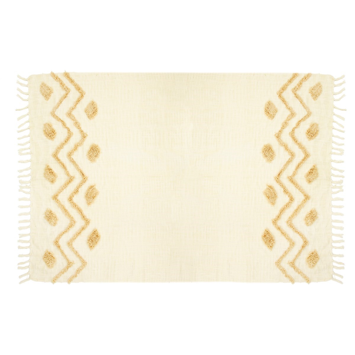 Sass & Belle Blanca Tufted Zigzag Throw