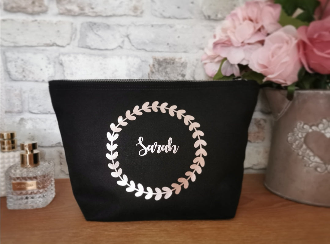 Personalised Make-Up Bag, Cosmetic Bag, Toiletry Bag, Choice of Colours