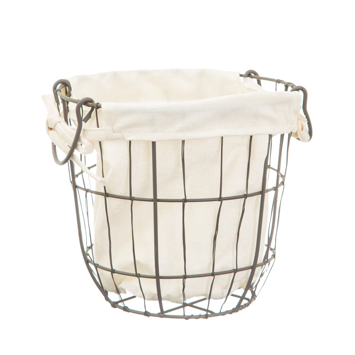 Sass & Belle Round Wire Storage Baskets With Lining - Set Of 2